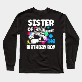 Sister Of The Birthday Boy Paintball Sport Family Matching Long Sleeve T-Shirt